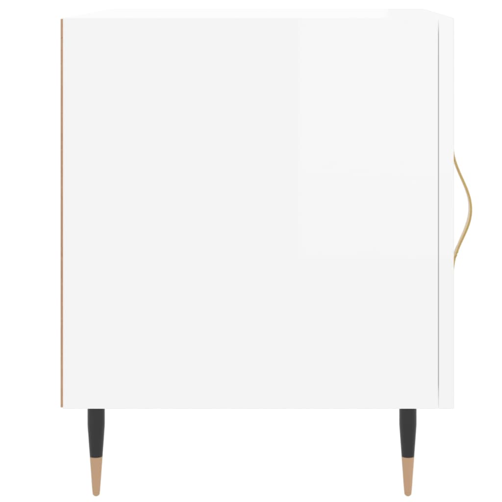 High Gloss White Bedside Cabinets 2pcs, Engineered Wood, 40x40x50 cm