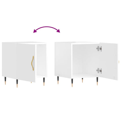High Gloss White Bedside Cabinets 2pcs, Engineered Wood, 40x40x50 cm
