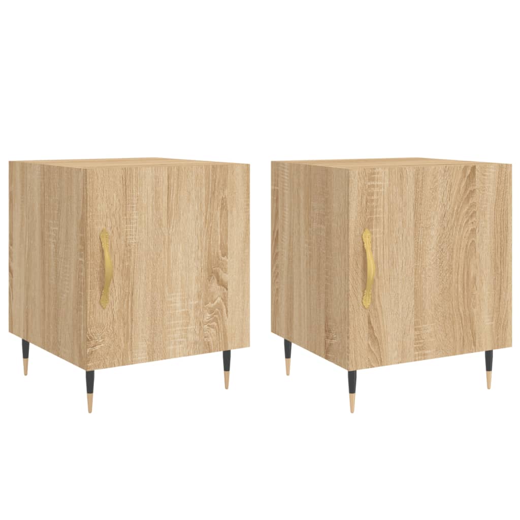 Pair of Sonoma Oak Bedside Cabinets 40x40x50 cm - Engineered Wood