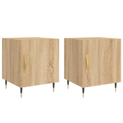 Pair of Sonoma Oak Bedside Cabinets 40x40x50 cm - Engineered Wood