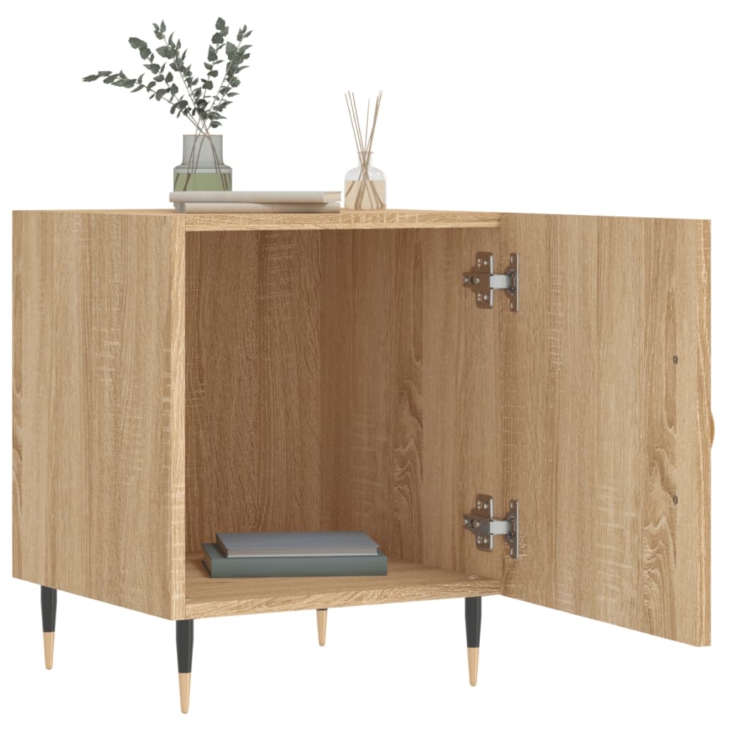 Pair of Sonoma Oak Bedside Cabinets 40x40x50 cm - Engineered Wood