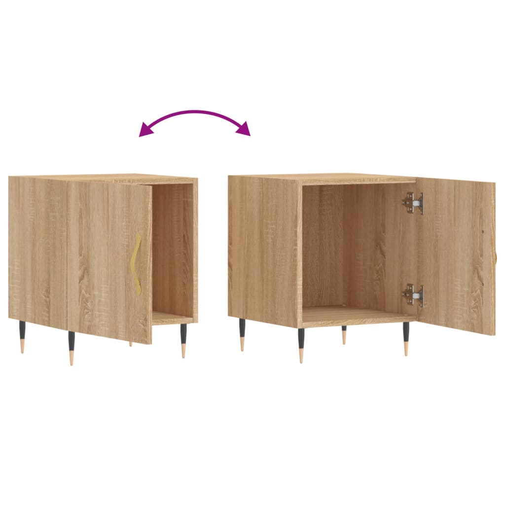Pair of Sonoma Oak Bedside Cabinets 40x40x50 cm - Engineered Wood