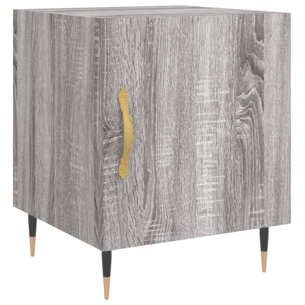 Grey Sonoma Bedside Cabinet, Engineered Wood, 40x40x50 cm