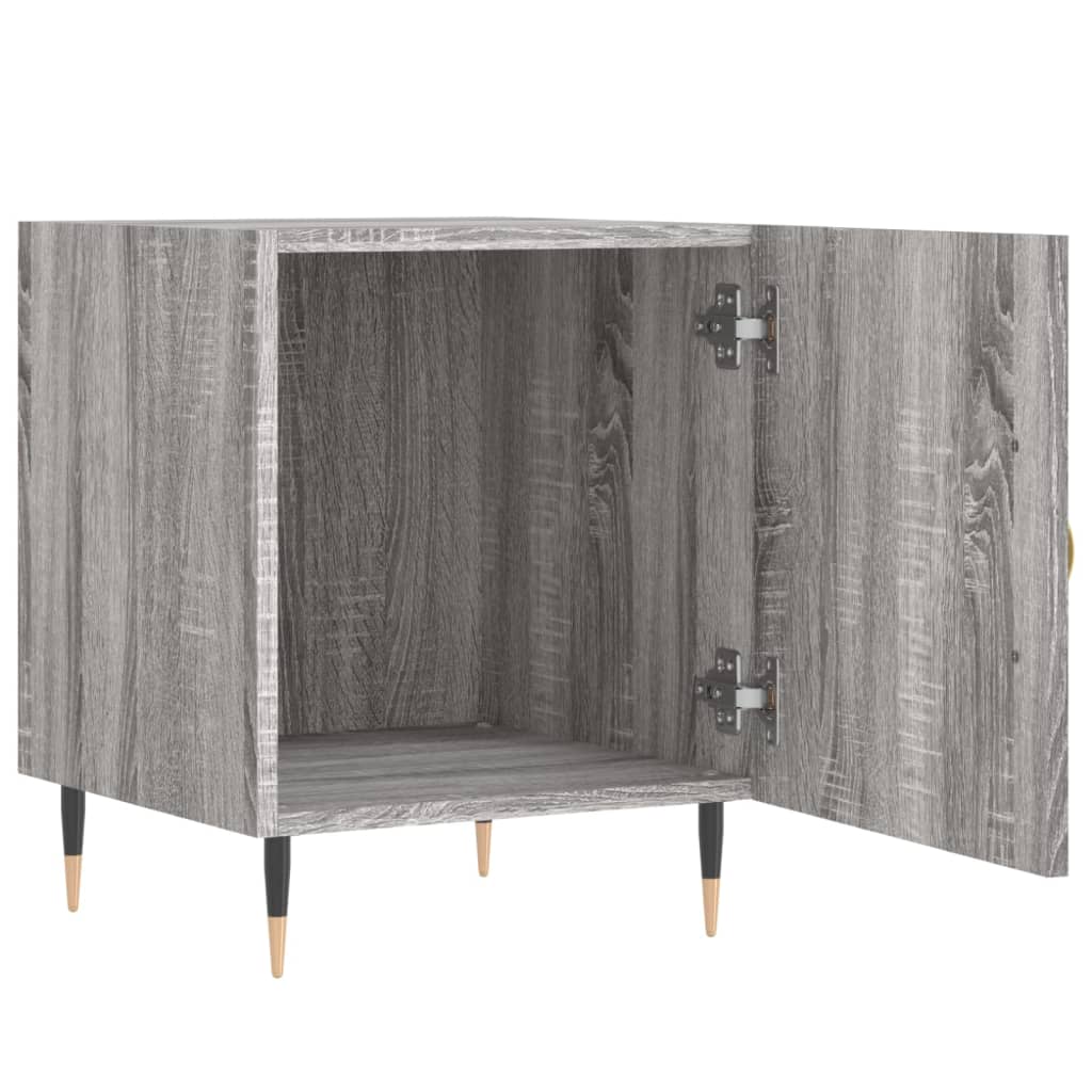 Grey Sonoma Bedside Cabinet, Engineered Wood, 40x40x50 cm