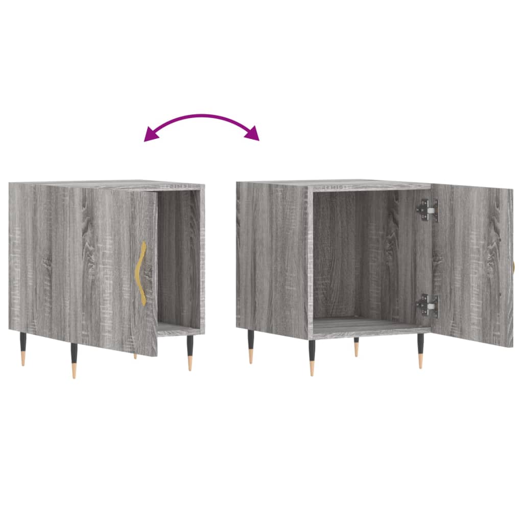 Grey Sonoma Bedside Cabinet, Engineered Wood, 40x40x50 cm