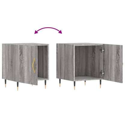 Grey Sonoma Bedside Cabinet, Engineered Wood, 40x40x50 cm