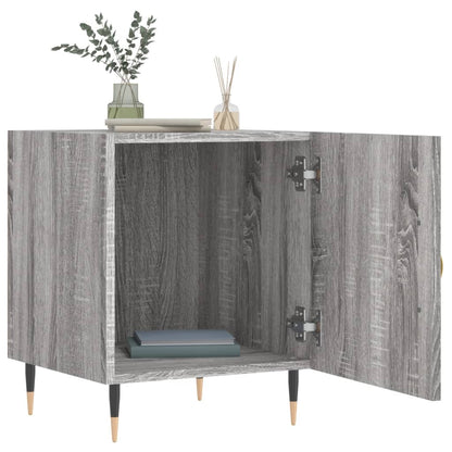 Grey Sonoma Bedside Cabinet, Engineered Wood, 40x40x50 cm