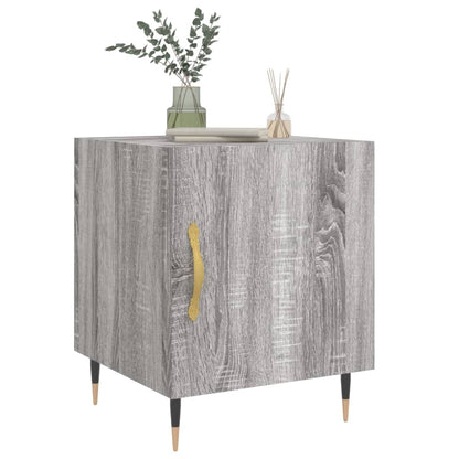 Grey Sonoma Bedside Cabinet, Engineered Wood, 40x40x50 cm
