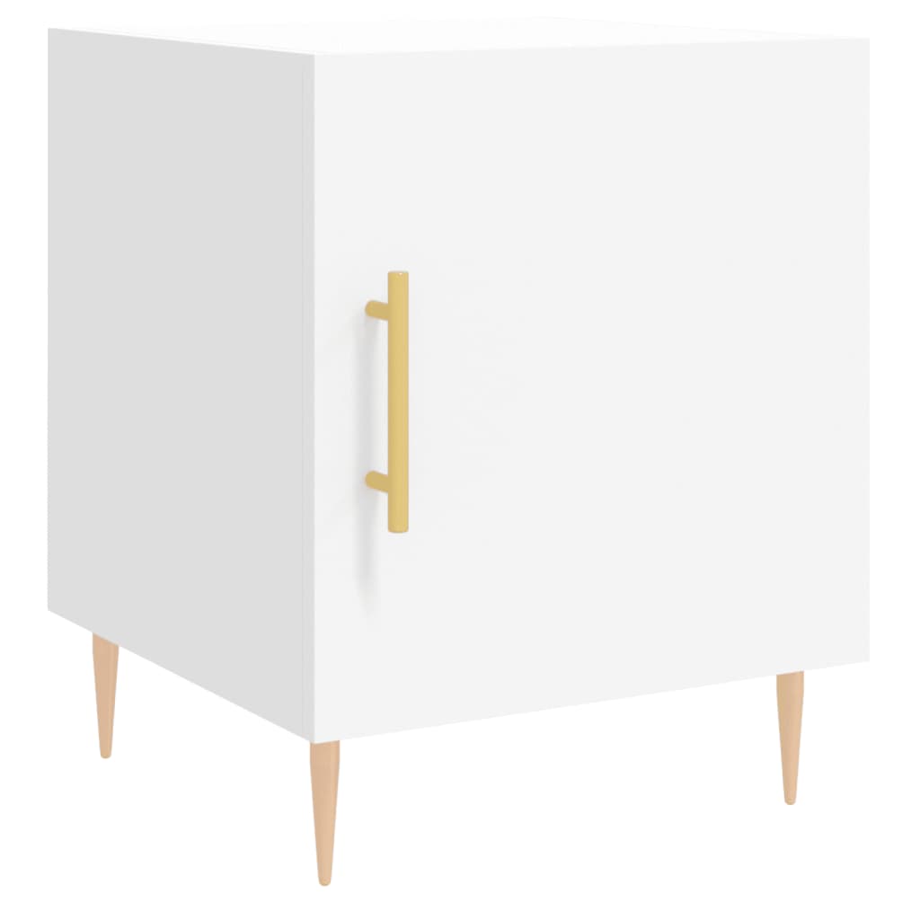 White Engineered Wood Bedside Cabinet 40x40x50 cm