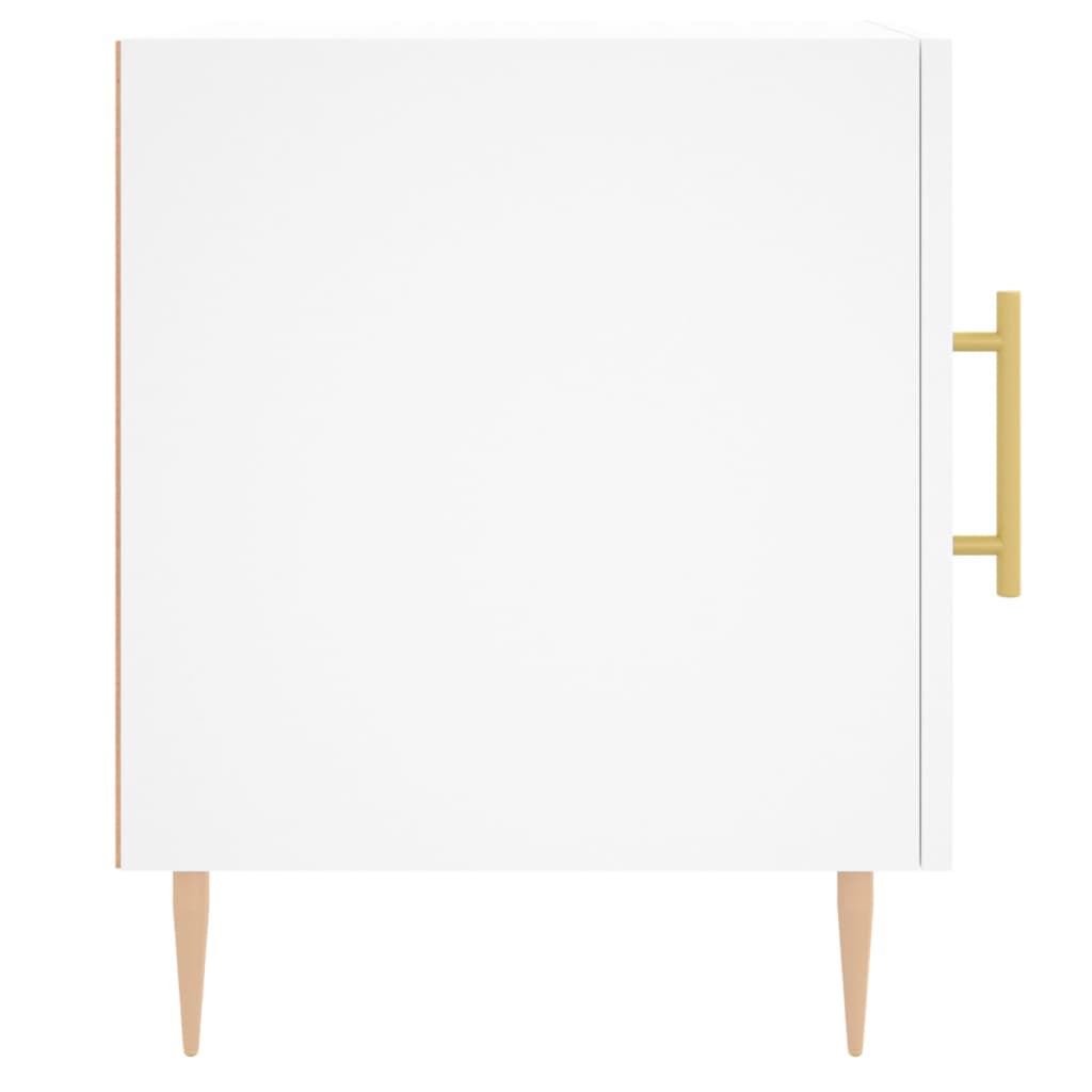 White Engineered Wood Bedside Cabinet 40x40x50 cm