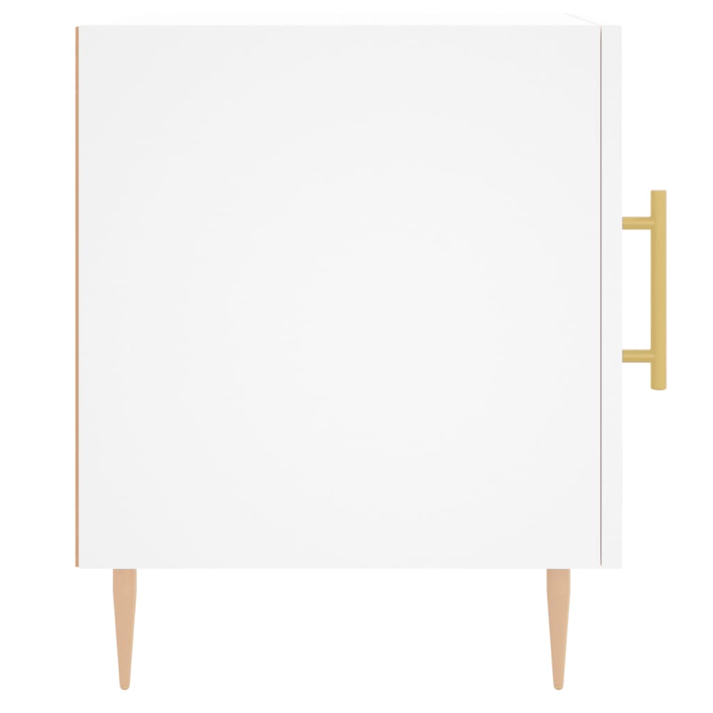 White Bedside Cabinets Set of 2 - Engineered Wood 40x40x50 cm