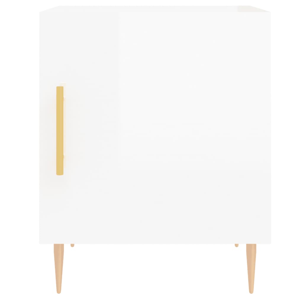 High Gloss White Bedside Cabinets 2 pcs, Engineered Wood, 40x40x50 cm