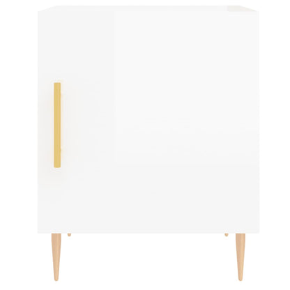 High Gloss White Bedside Cabinets 2 pcs, Engineered Wood, 40x40x50 cm
