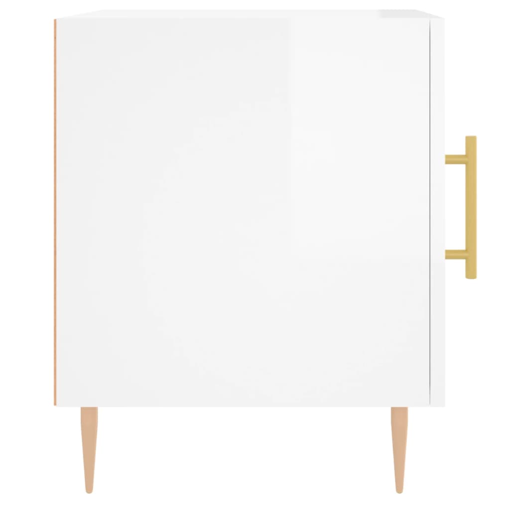 High Gloss White Bedside Cabinets 2 pcs, Engineered Wood, 40x40x50 cm