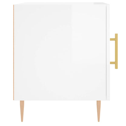 High Gloss White Bedside Cabinets 2 pcs, Engineered Wood, 40x40x50 cm