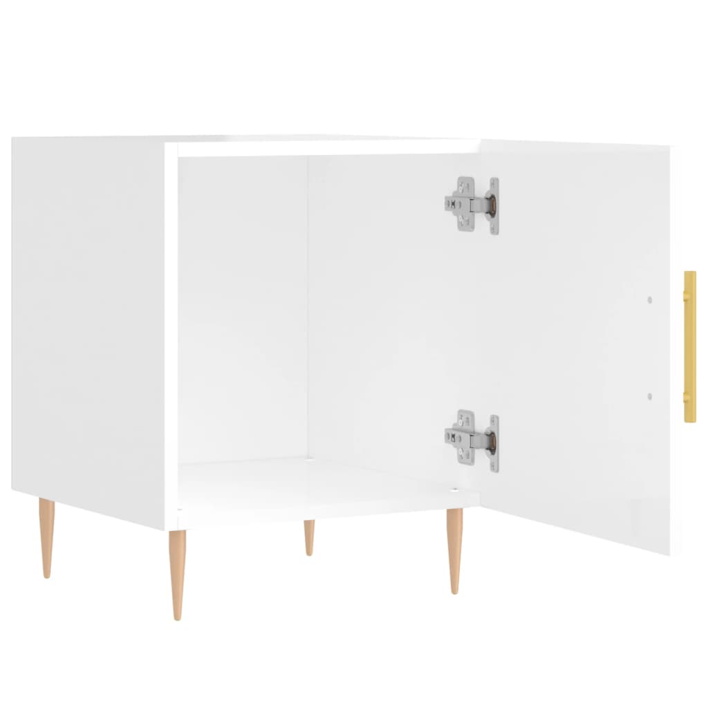 High Gloss White Bedside Cabinets 2 pcs, Engineered Wood, 40x40x50 cm