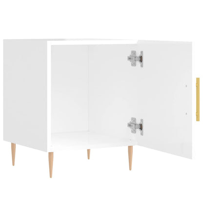 High Gloss White Bedside Cabinets 2 pcs, Engineered Wood, 40x40x50 cm