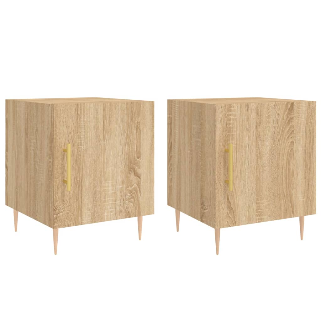 Sonoma Oak Bedside Cabinets 2pcs - 40x40x50 cm Engineered Wood