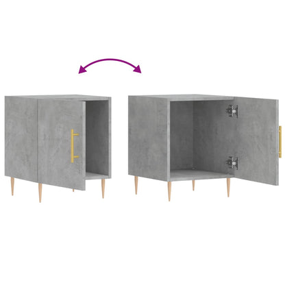 Concrete Grey Bedside Cabinets Set, 2 Pcs, 40x40x50 cm, Engineered Wood
