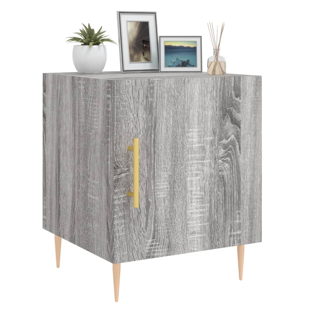 Grey Sonoma Bedside Cabinet 40x40x50 cm - Engineered Wood