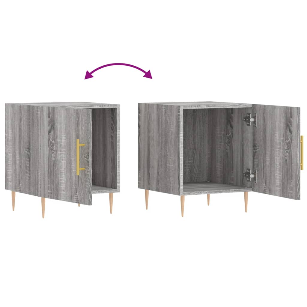 Grey Sonoma Bedside Cabinet 40x40x50 cm - Engineered Wood