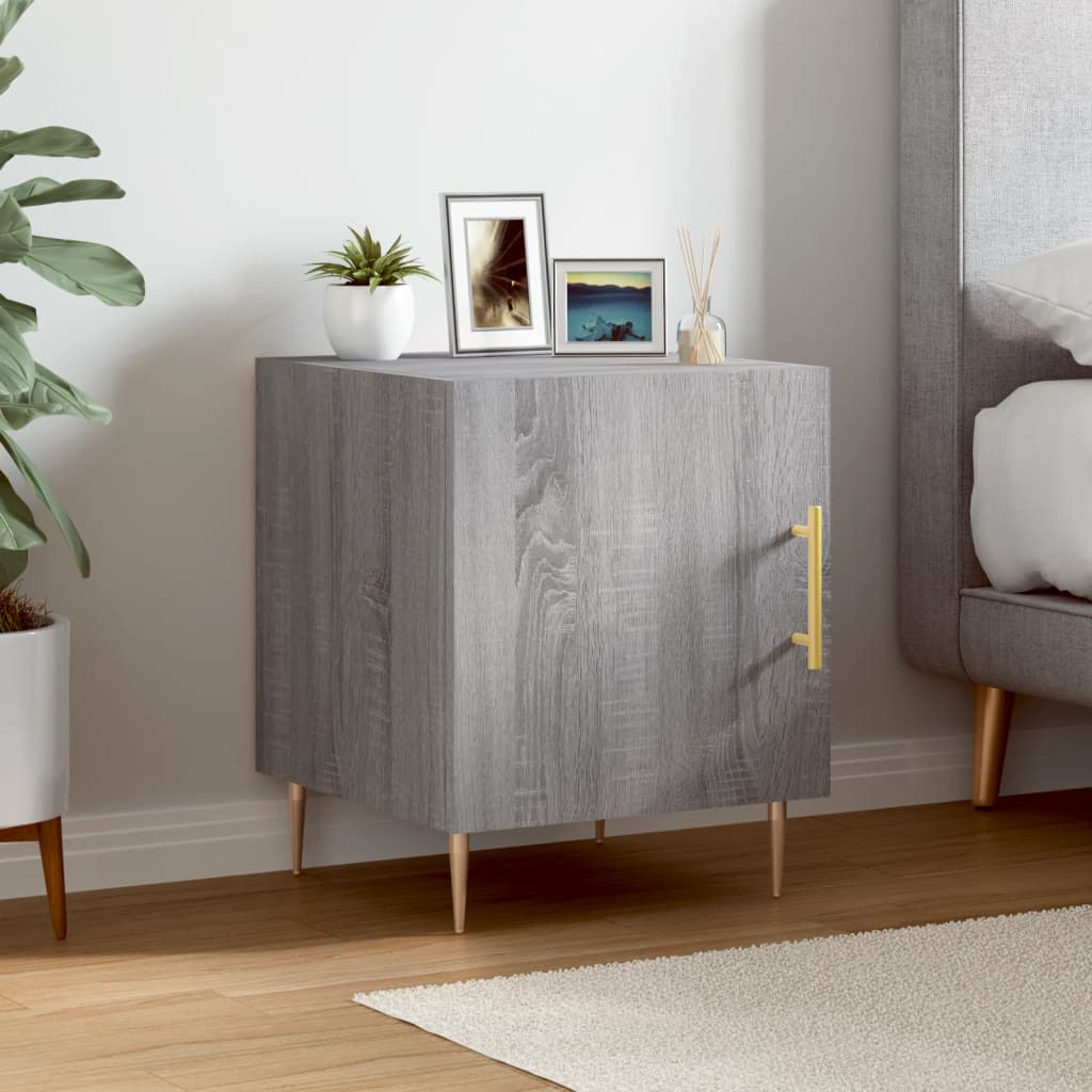 Grey Sonoma Bedside Cabinet 40x40x50 cm - Engineered Wood