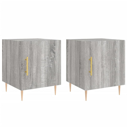 Grey Sonoma Bedside Cabinets Set, 2pcs, Engineered Wood, 40x40x50cm