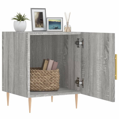 Grey Sonoma Bedside Cabinets Set, 2pcs, Engineered Wood, 40x40x50cm