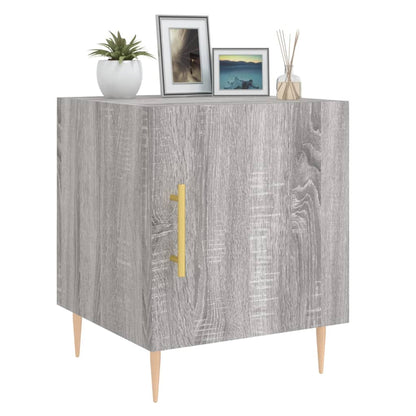 Grey Sonoma Bedside Cabinets Set, 2pcs, Engineered Wood, 40x40x50cm