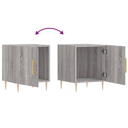 Grey Sonoma Bedside Cabinets Set, 2pcs, Engineered Wood, 40x40x50cm