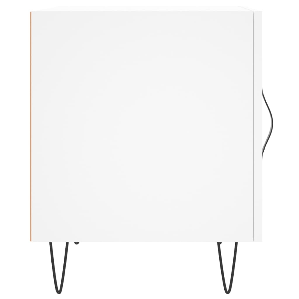 White Engineered Wood Bedside Cabinet 40x40x50 cm