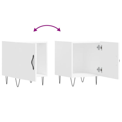 White Engineered Wood Bedside Cabinet 40x40x50 cm