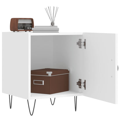 White Engineered Wood Bedside Cabinets Set - 2 Pcs, 40x40x50 cm