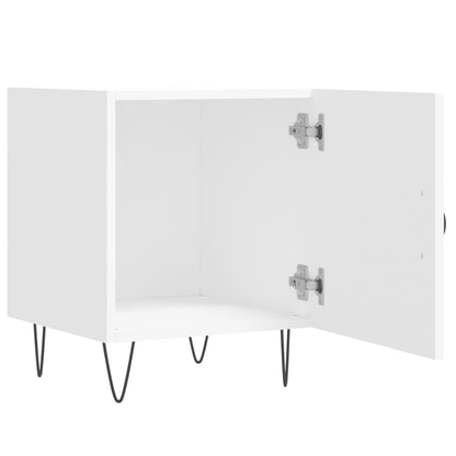 White Engineered Wood Bedside Cabinets Set - 2 Pcs, 40x40x50 cm