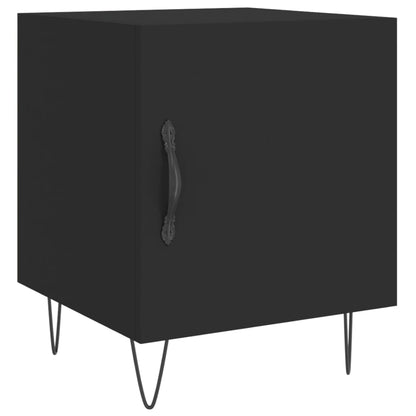Stylish Black Bedside Cabinet 40x40x50 cm | Engineered Wood