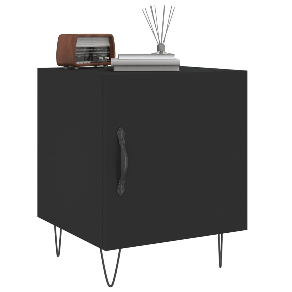 Stylish Black Bedside Cabinet 40x40x50 cm | Engineered Wood