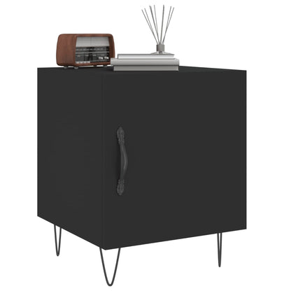 Stylish Black Bedside Cabinet 40x40x50 cm | Engineered Wood