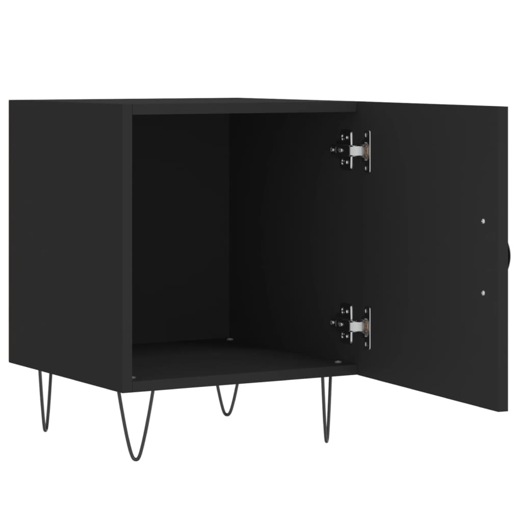 Stylish Black Bedside Cabinet 40x40x50 cm | Engineered Wood