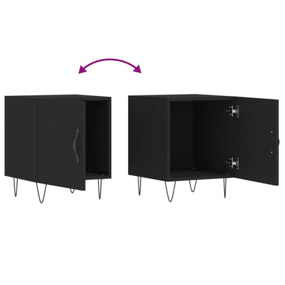 Stylish Black Bedside Cabinet 40x40x50 cm | Engineered Wood
