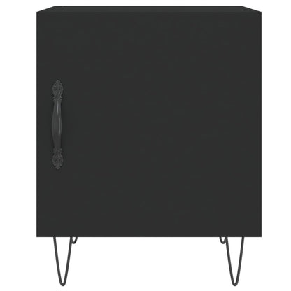 Black Bedside Cabinets Set of 2 - 40x40x50 cm Engineered Wood