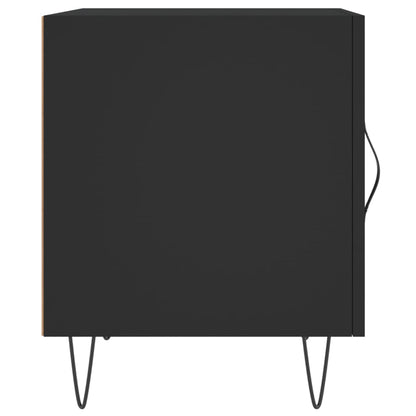 Black Bedside Cabinets Set of 2 - 40x40x50 cm Engineered Wood
