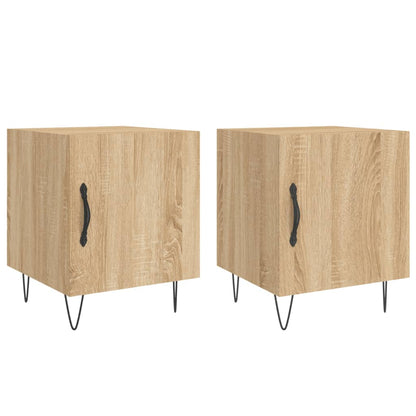 Set of 2 Sonoma Oak Bedside Cabinets - 40x40x50 cm Engineered Wood