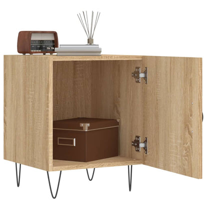 Set of 2 Sonoma Oak Bedside Cabinets - 40x40x50 cm Engineered Wood