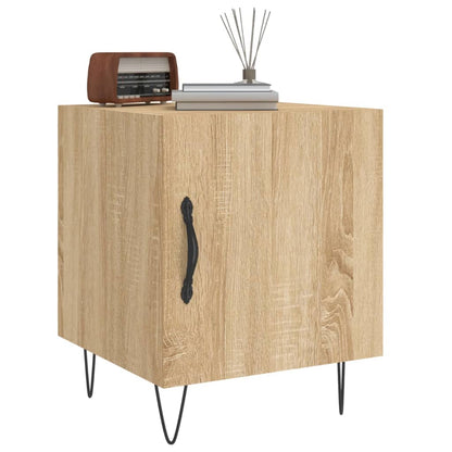 Set of 2 Sonoma Oak Bedside Cabinets - 40x40x50 cm Engineered Wood