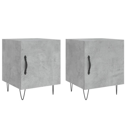 Concrete Grey Bedside Cabinets, 2 Pcs, 40x40x50cm, Engineered Wood