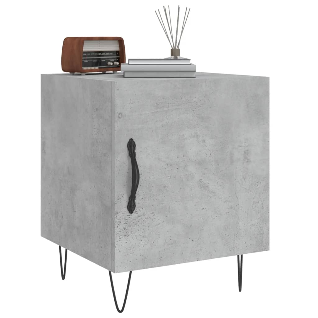 Concrete Grey Bedside Cabinets, 2 Pcs, 40x40x50cm, Engineered Wood