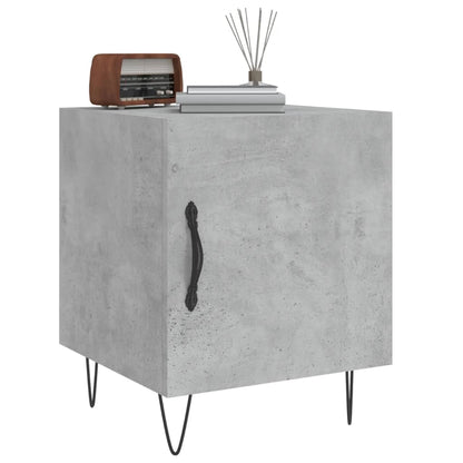 Concrete Grey Bedside Cabinets, 2 Pcs, 40x40x50cm, Engineered Wood