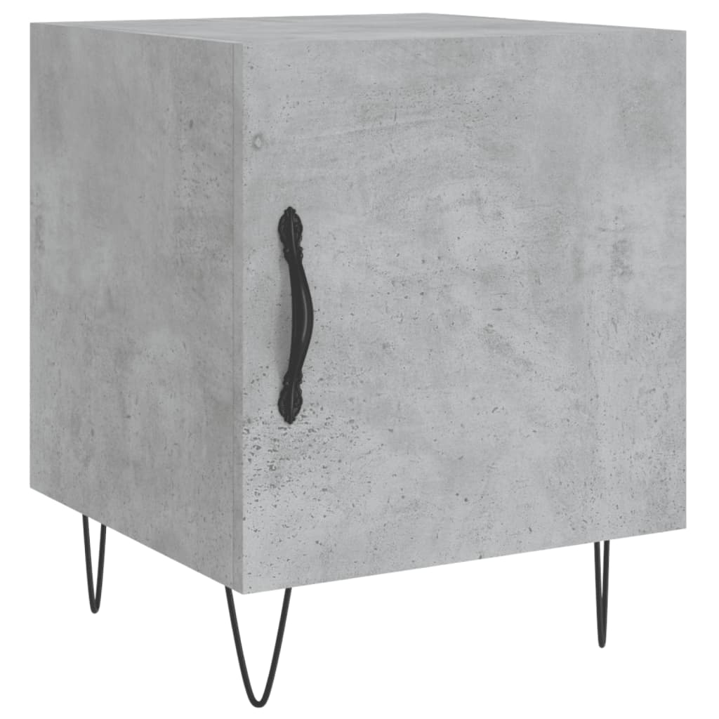Concrete Grey Bedside Cabinets, 2 Pcs, 40x40x50cm, Engineered Wood