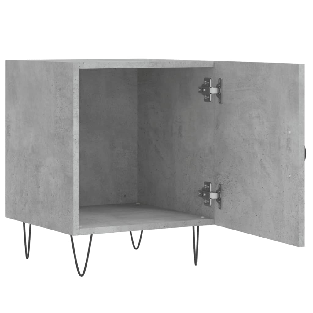 Concrete Grey Bedside Cabinets, 2 Pcs, 40x40x50cm, Engineered Wood
