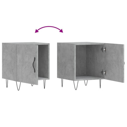 Concrete Grey Bedside Cabinets, 2 Pcs, 40x40x50cm, Engineered Wood